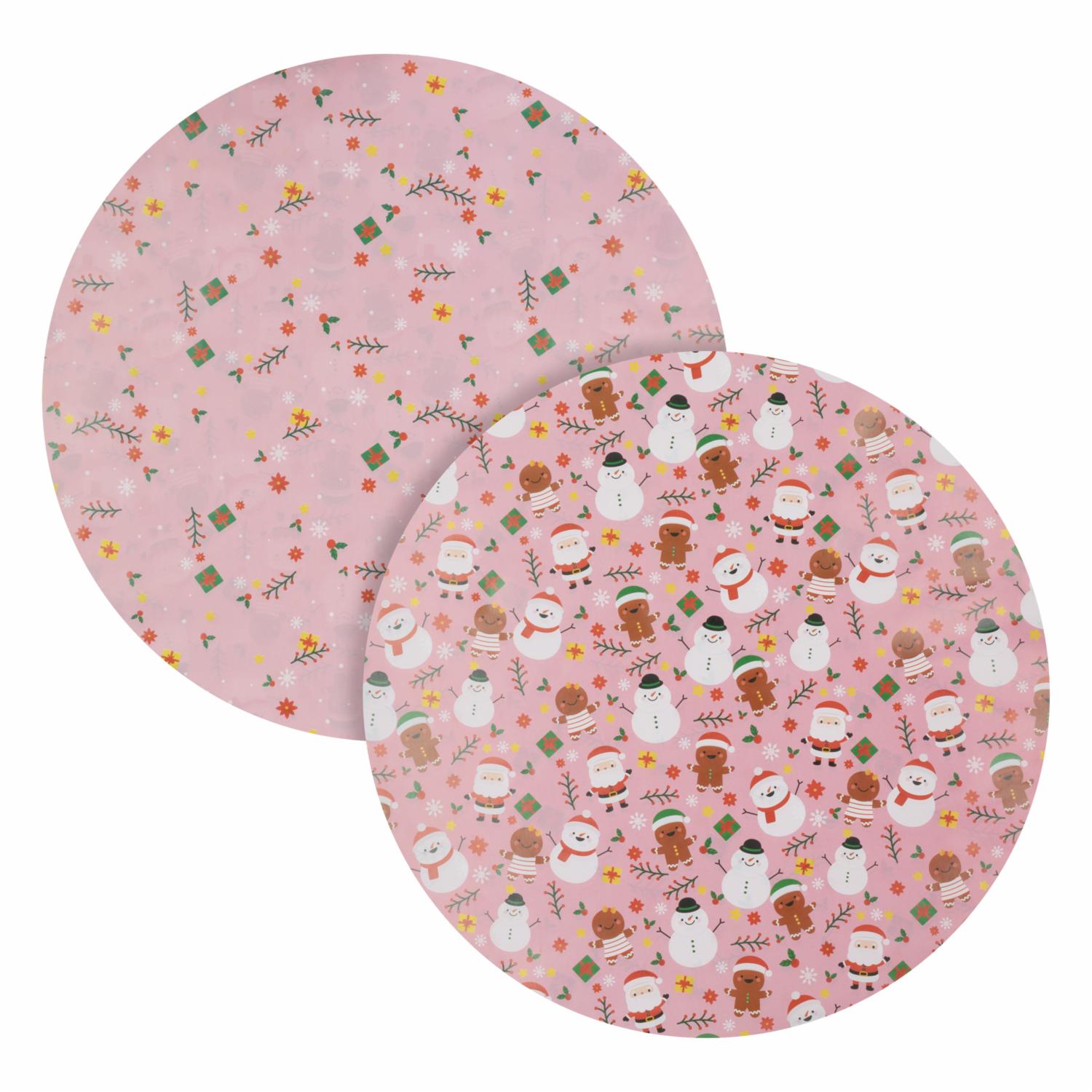 Papel De Regalo Navideño Doble Lado Rosado IGUALNOIGUAL 43,5 X 63,5 X 2 Uds - Imagen 3
