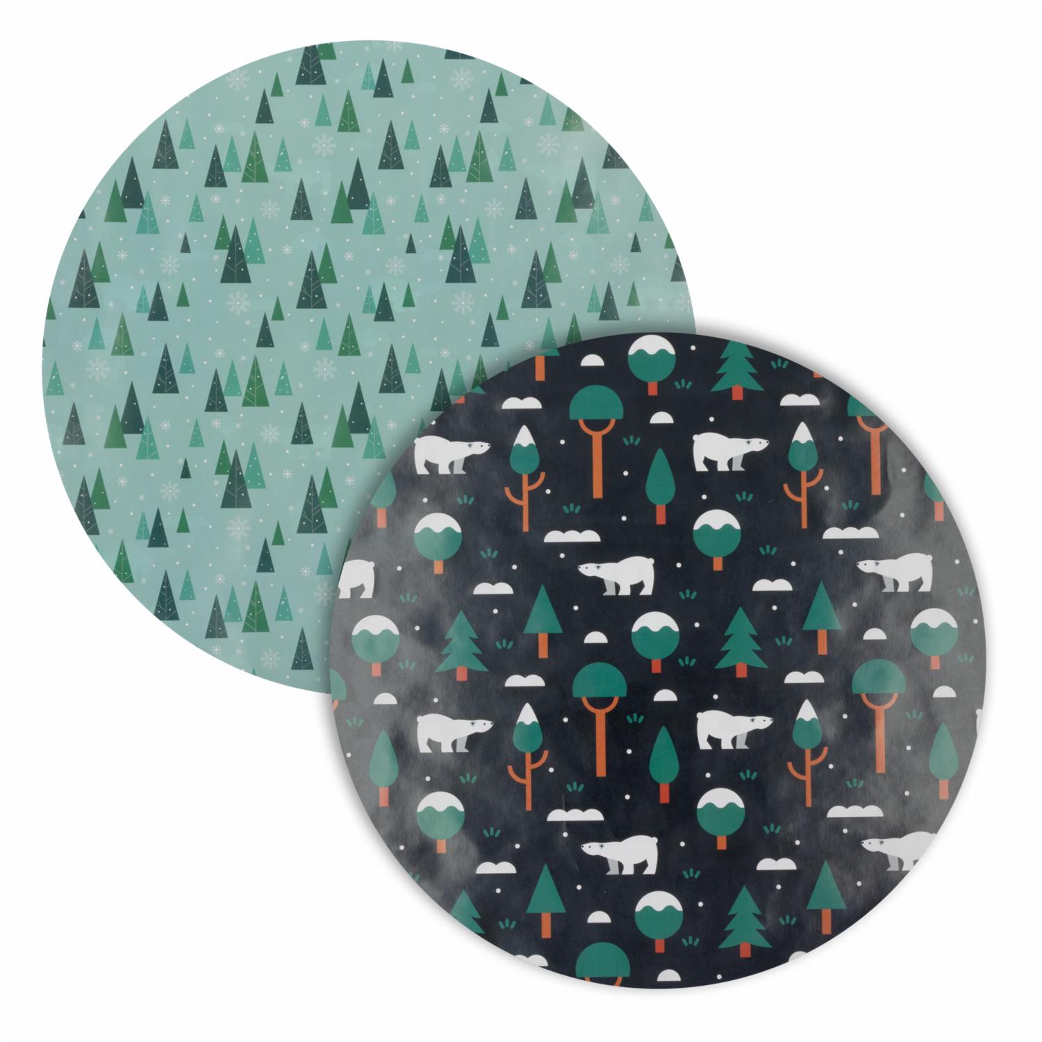 Papel De Regalo Navideño Doble Lado Turquesa Y Negro IGUALNOIGUAL 43,5 X 63,5 X 2 Uds - Imagen 3