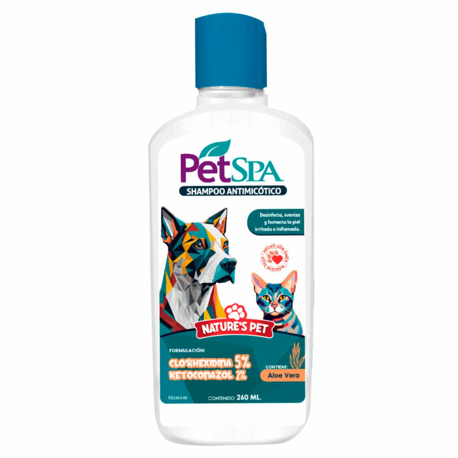 Shampoo Para Mascota Antimicótico 5% Pet Spa NATURE'S PET 260 ML - Imagen 2