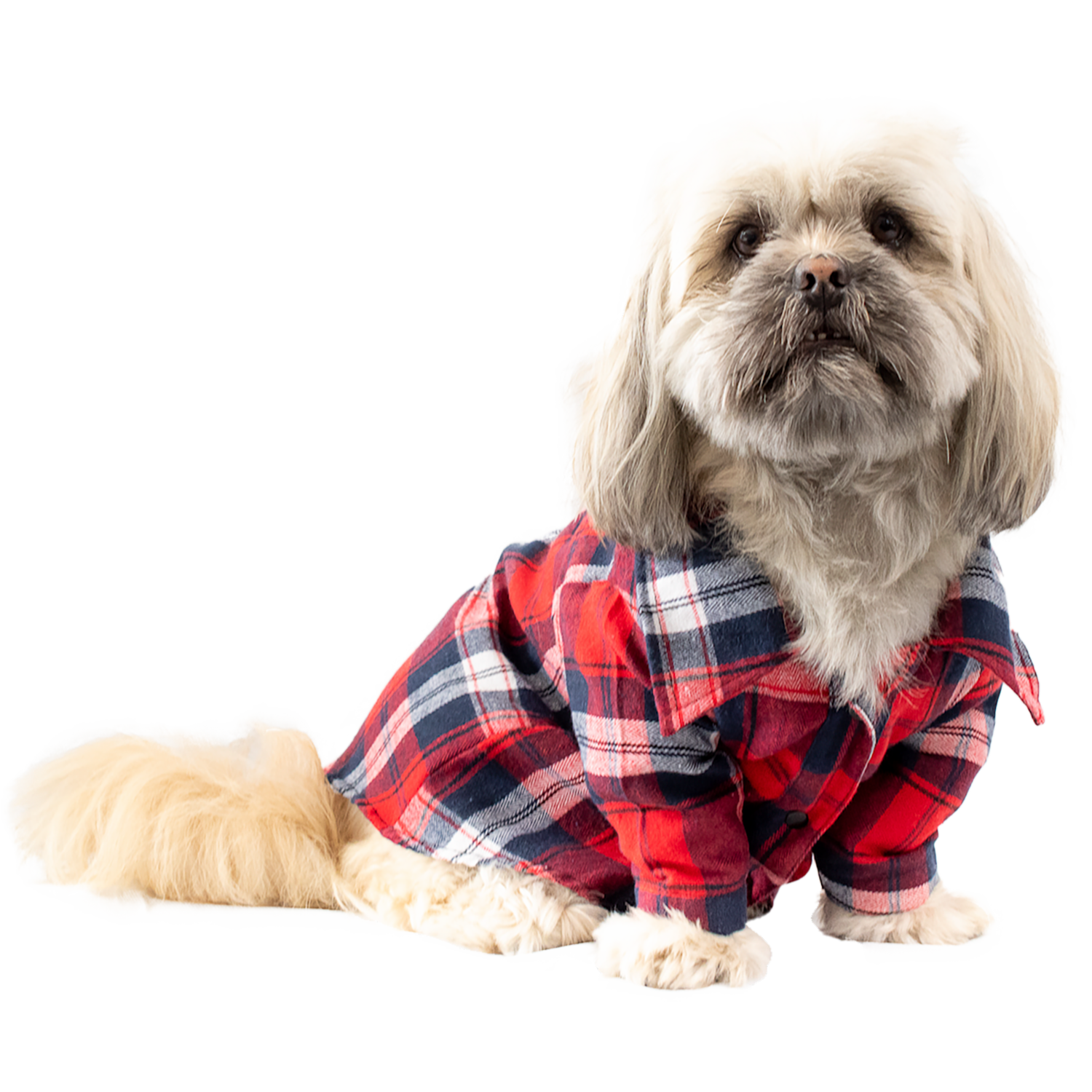 Camisa Para Mascota Leñadora Macho Rojo NENUU Talla 3 Extra Grande - Imagen 2