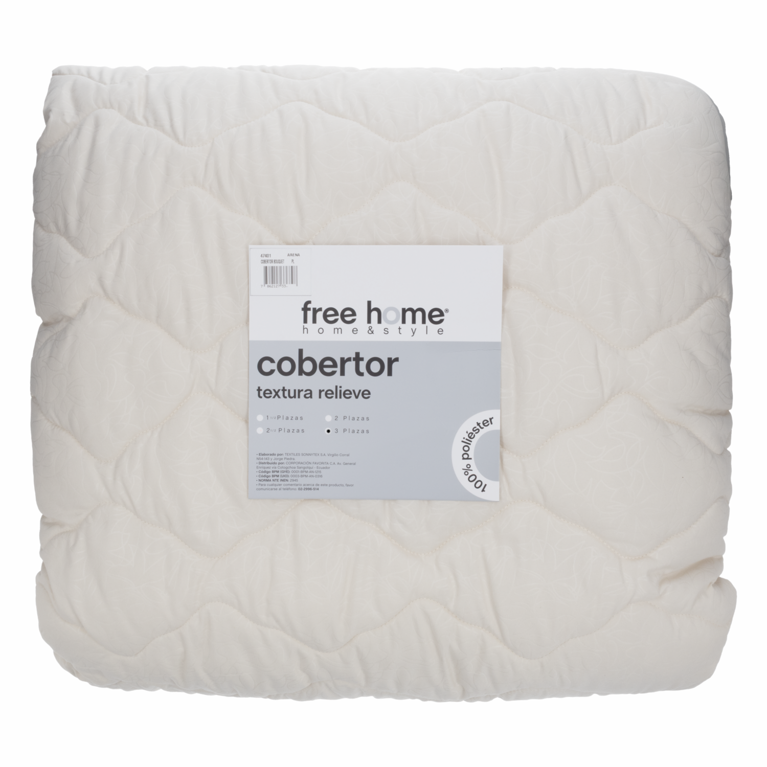 Cobertor Textura Relieve Bouquet Arena FREE HOME - Imagen 4