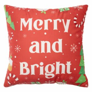 Cojín Navideño Merry&Bright Frase KIKEMAR 45X45 Cm