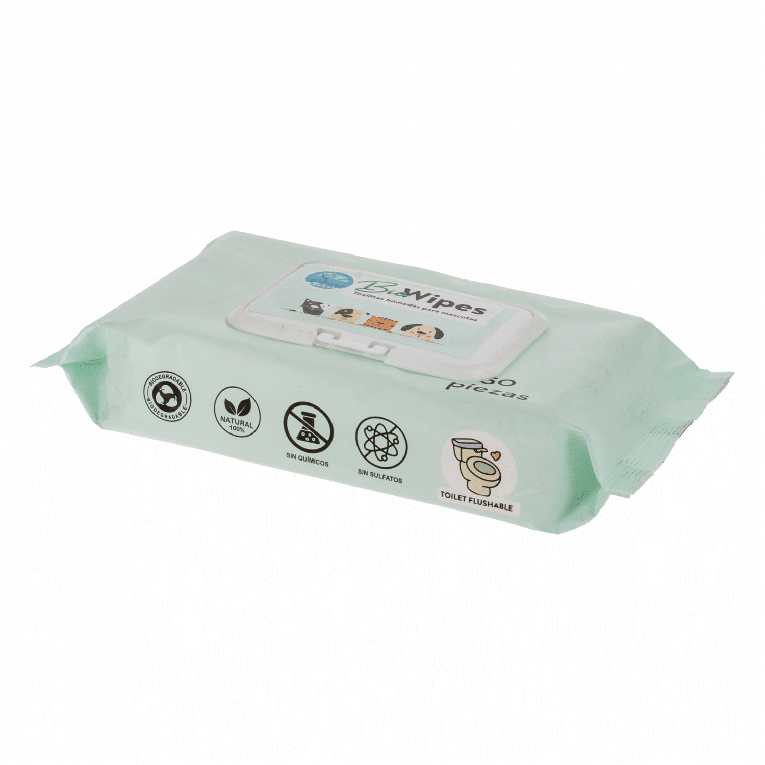 Toallas Húmedas Para Mascotas Fragancia Fresa 16x20 Cm BIOWIPES 50 Piezas - Imagen 3