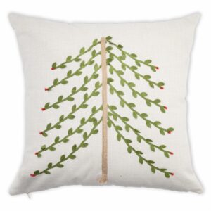 Cojín Navideño Árbol De Navidad Cinta De Hojas POMAROSA