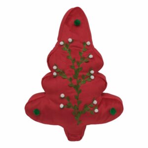 Cojín Navideño Diseño Árbol Con Ramas Rojo POMAROSA 45X33 CM