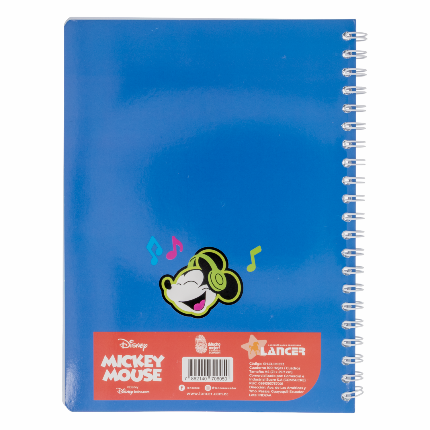 Cuaderno Universitario A Cuadros Diseño Mickey DISNEY 100 Hojas - Imagen 4