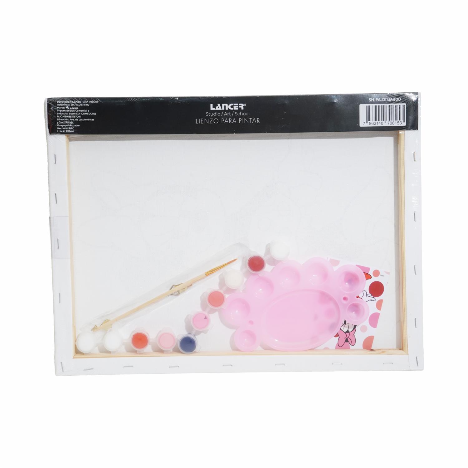 Set Lienzo Pintura Con Pincel Y Paleta Minnie DISNEY 40X30 Cm - Imagen 2