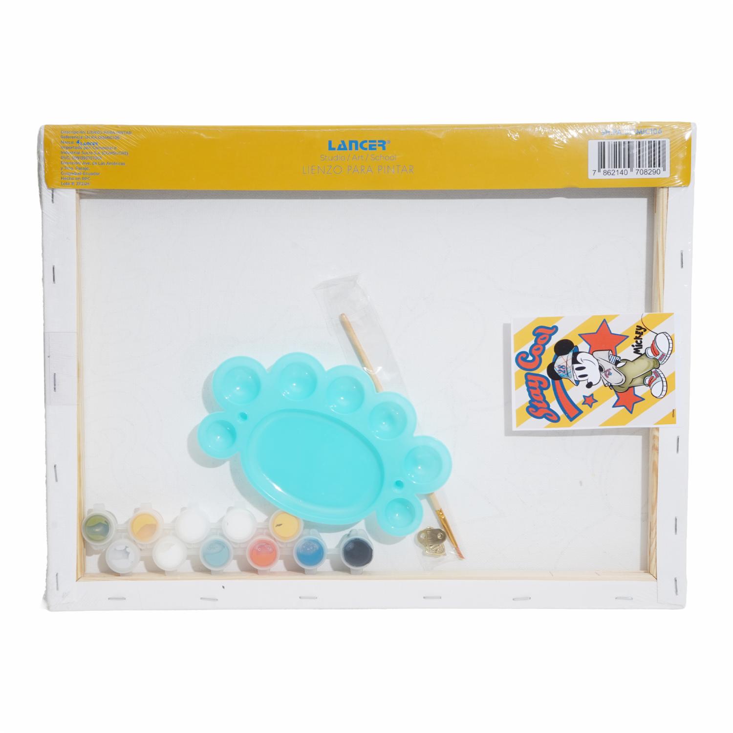 Set Lienzo Pintura Con Pincel Y Paleta Mickey DISNEY 40X30 Cm - Imagen 2