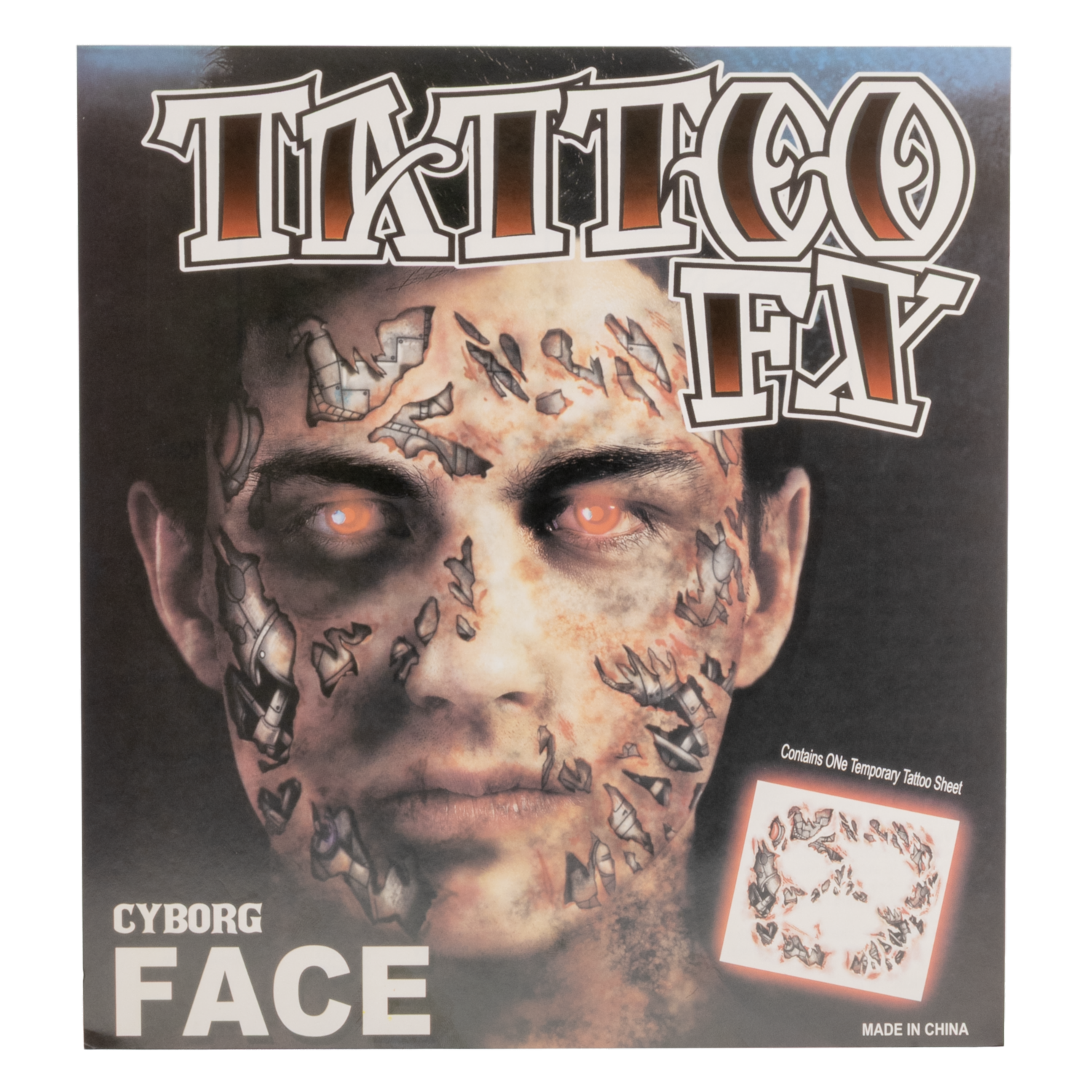Tatuaje Halloween Facial Cyborg DENVER 23X22 Cm - Imagen 2