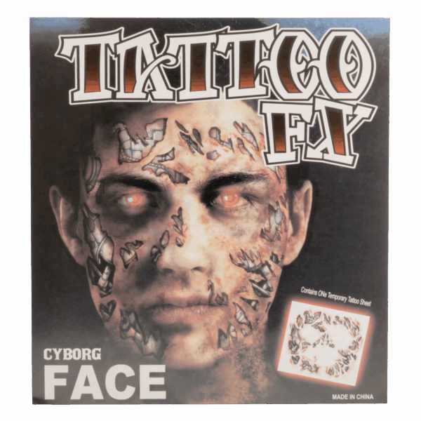 Tatuaje Halloween Facial Cyborg DENVER 23X22 Cm - Imagen 2