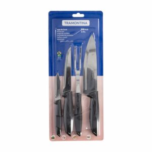 Juego De Cuchillos Negro TRAMONTINA 4 Piezas