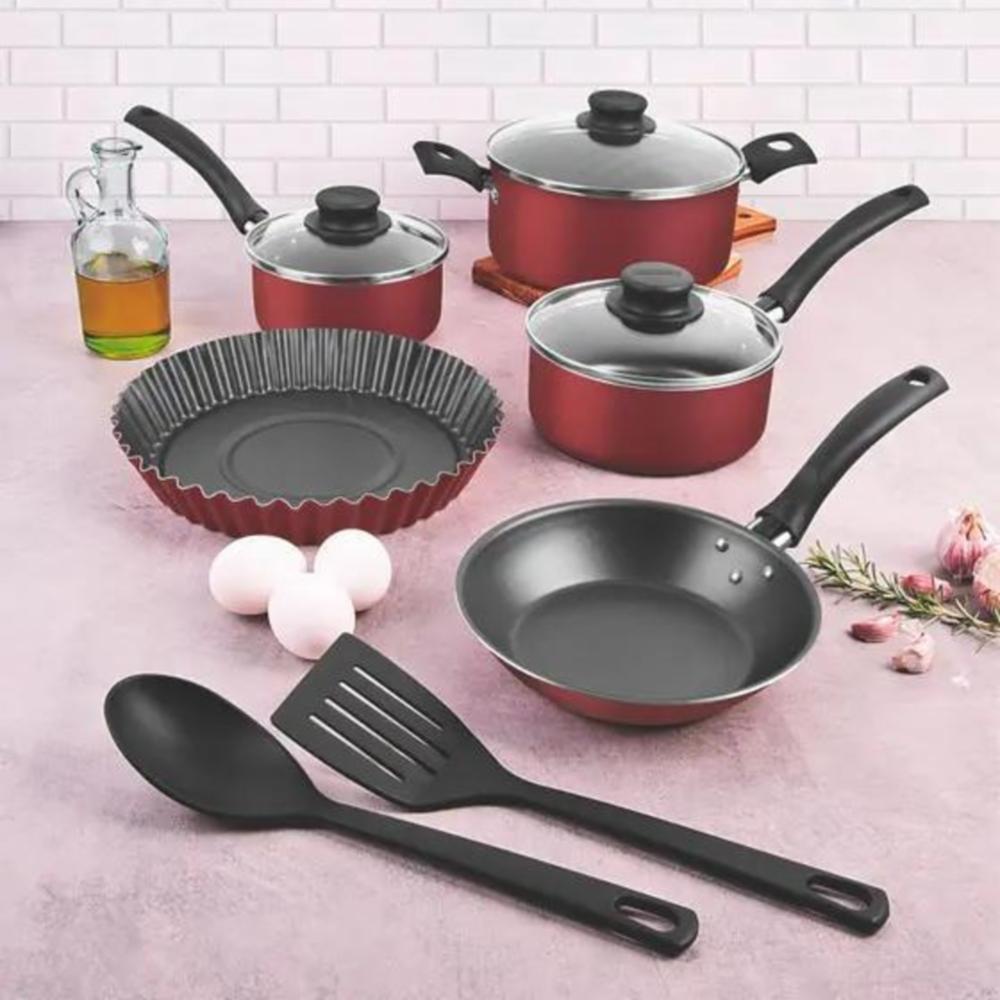 Batería De Cocina Rojo TRAMONTINA 7 Piezas - Imagen 3