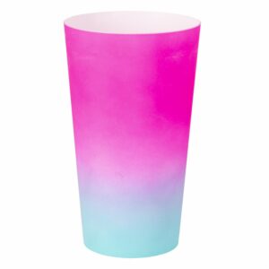 Vaso Plástico Mega Drink Degrade Turquesa Rosa Neón NEOPLAS 550 Ml