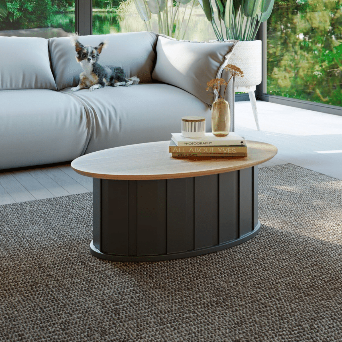 Mesa De Centro Modelo Tb609 Jj Color Freijo DALLA COSTA