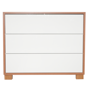 Cómoda 3 Cajones Modelo Tw54 Jw Color  Freijo Blanquecino DALLA COSTA