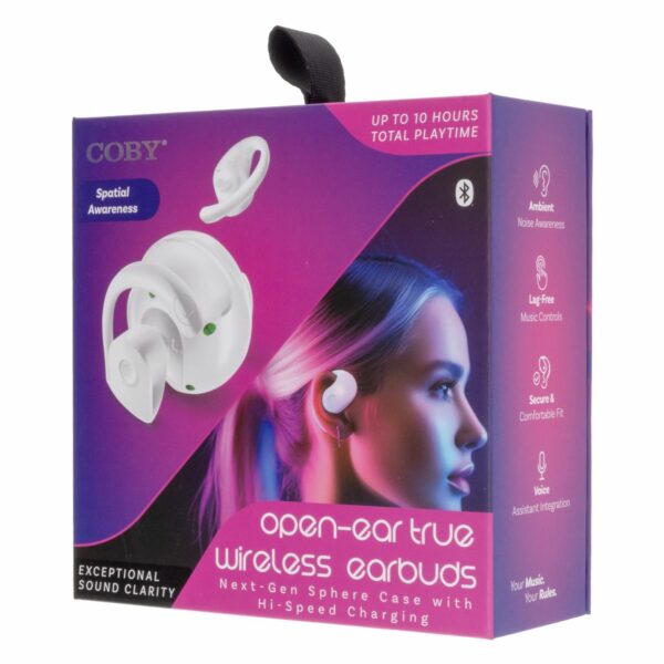Audífonos Earbuds Open Ear Blanco COBY - Imagen 9