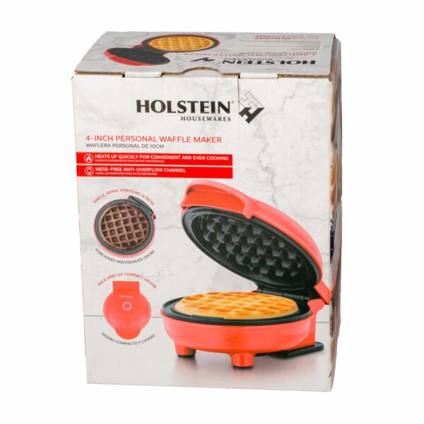 Waflera Electrica Personal Color Rojo De 10 Cm Modelo:HH-09125016R HOLSTEIN 350 Watts - Imagen 6