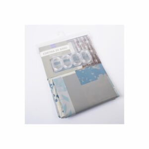 Cortina De Baño Con Gancho Ramas Grises FREE HOME De 180 X 180Cm