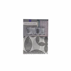 Cortina De Baño Flores Punto Negro FREE HOME 180 X 180 Cm