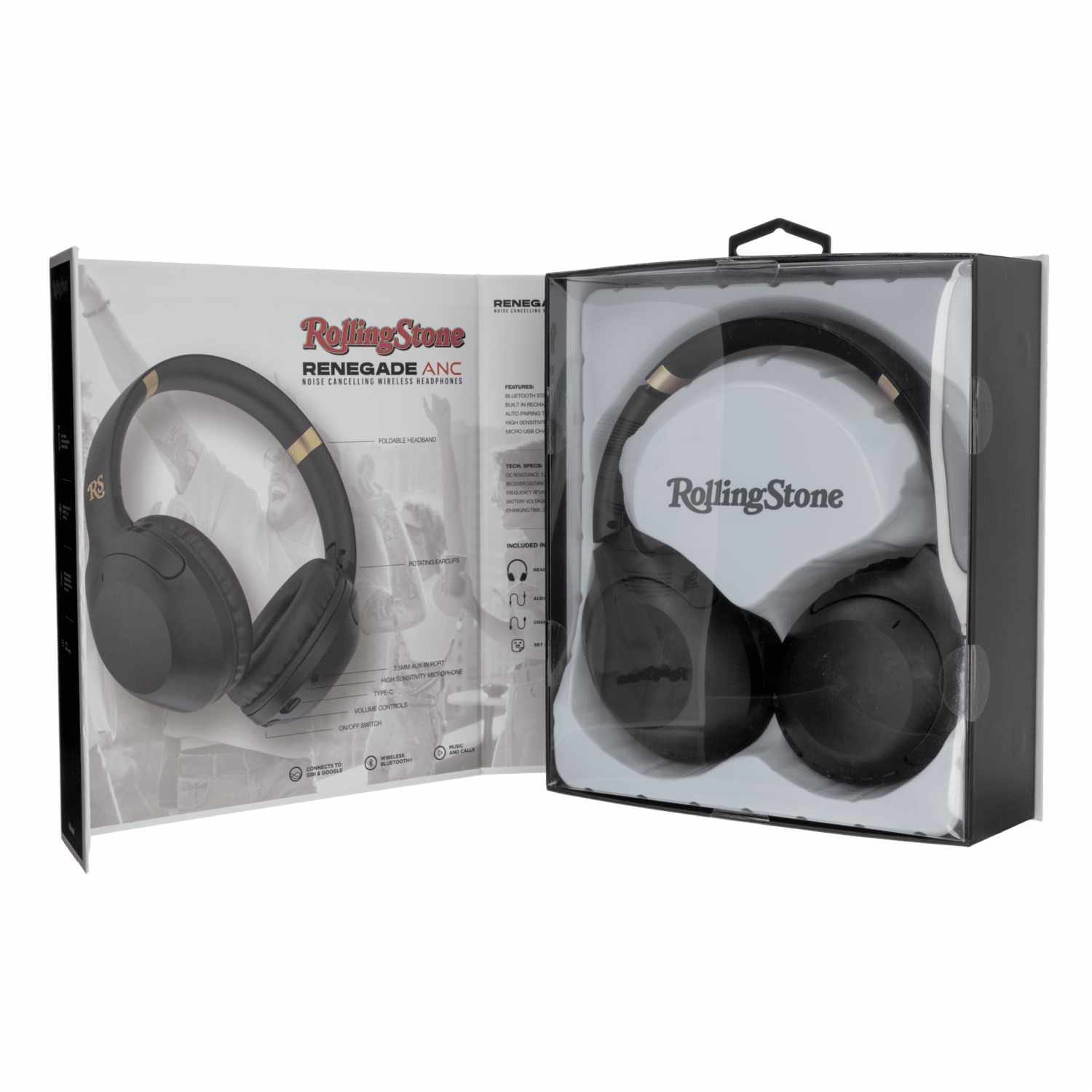 Audífonos Headphones Renegade Anc Negro ROLLING STONE