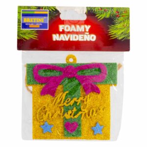 Foamy Navideño Diseño Regalo Merry Christmas BRETINI Amarillo