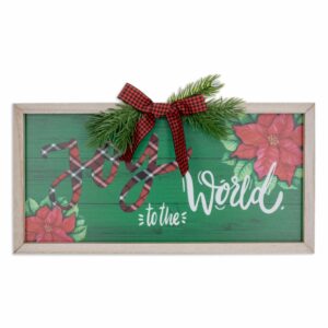 Letrero Navideño Para Puerta  Frase Joy World IMPORTADORA CUMPLEAÑOS 17 Cm