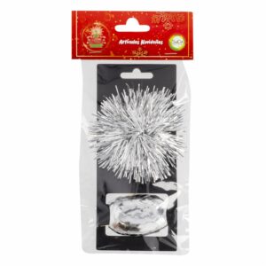 Cinta Pompón Navideño Plateado SUCA X 2 Uds