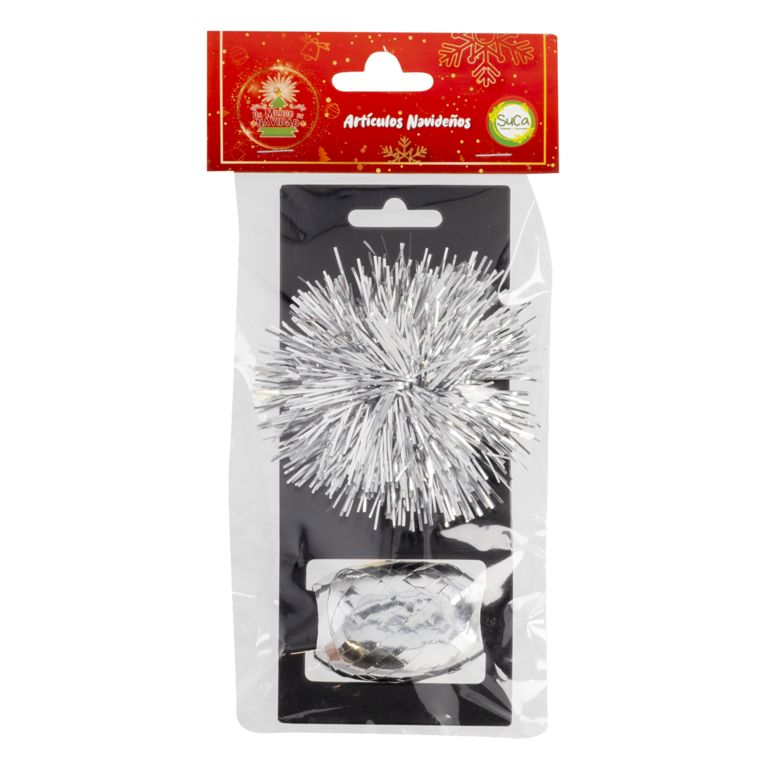 Cinta Pompón Navideño Plateado SUCA X 2 Uds - Imagen 2