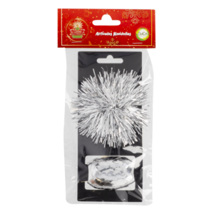 Cinta Pompón Navideño Plateado SUCA X 2 Uds
