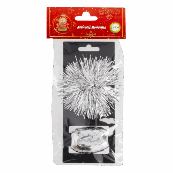 Cinta Pompón Navideño Plateado SUCA X 2 Uds - Imagen 2