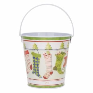 Balde Metálico Navideño IMPORTADORA CUMPLEAÑOS 16 Cm