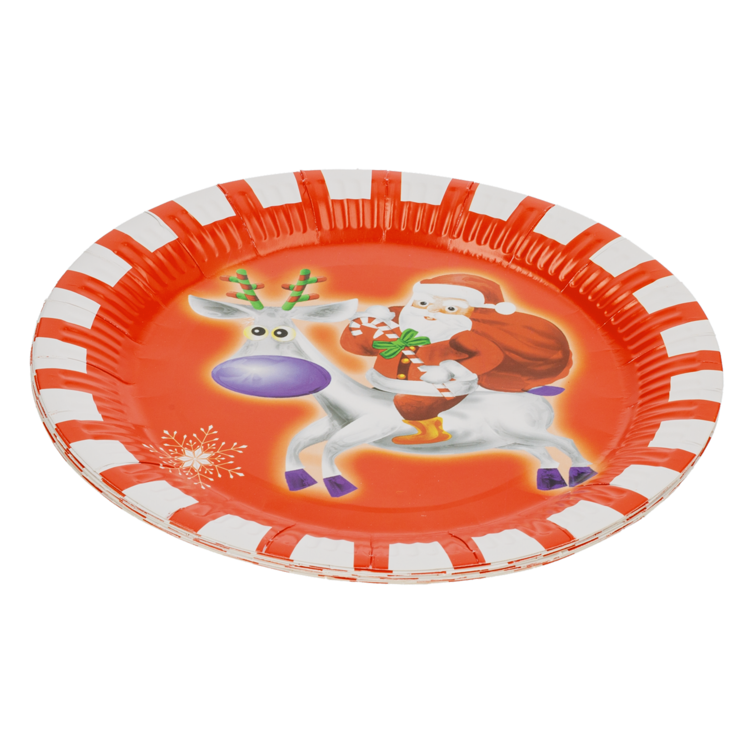 Plato Desechable Navideño 23 Cm Set IMPORTADORA CUMPLEAÑOS X 10 Uds - Imagen 2