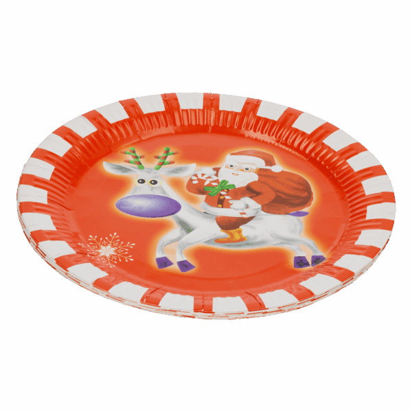 Plato Desechable Navideño 23 Cm Set IMPORTADORA CUMPLEAÑOS X 10 Uds - Imagen 2