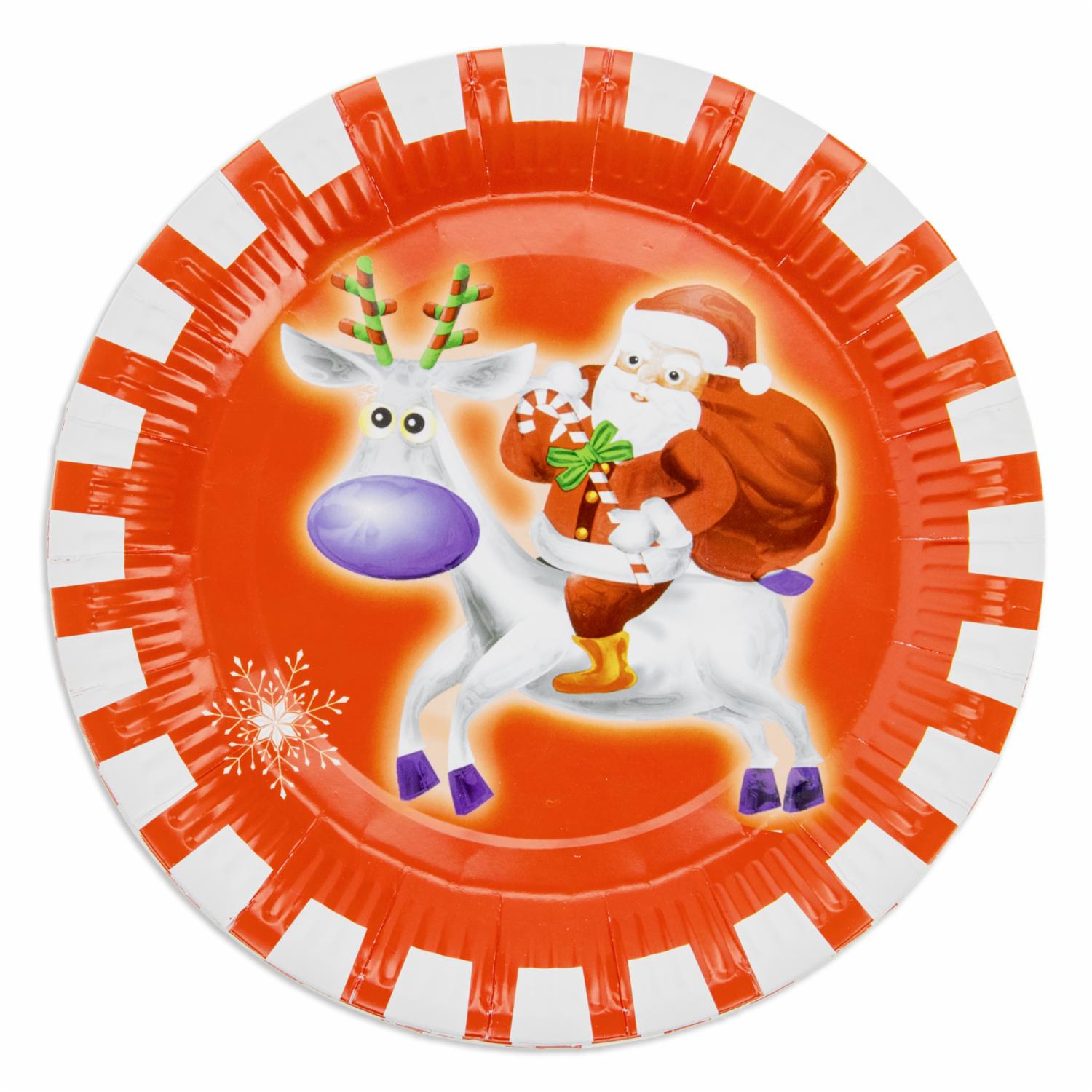 Plato Desechable Navideño 23 Cm Set IMPORTADORA CUMPLEAÑOS X 10 Uds - Imagen 3