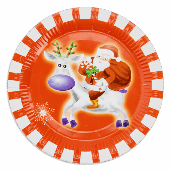 Plato Desechable Navideño 23 Cm Set IMPORTADORA CUMPLEAÑOS X 10 Uds - Imagen 4