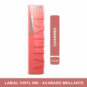 Labial Líquido Vinyl Ink Acabado Brillante Tono Charmed MAYBELLINE NEW YORK