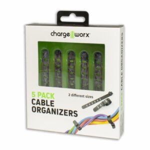 Organizador De Cables Negros CHARGE WORX X 5 Uds