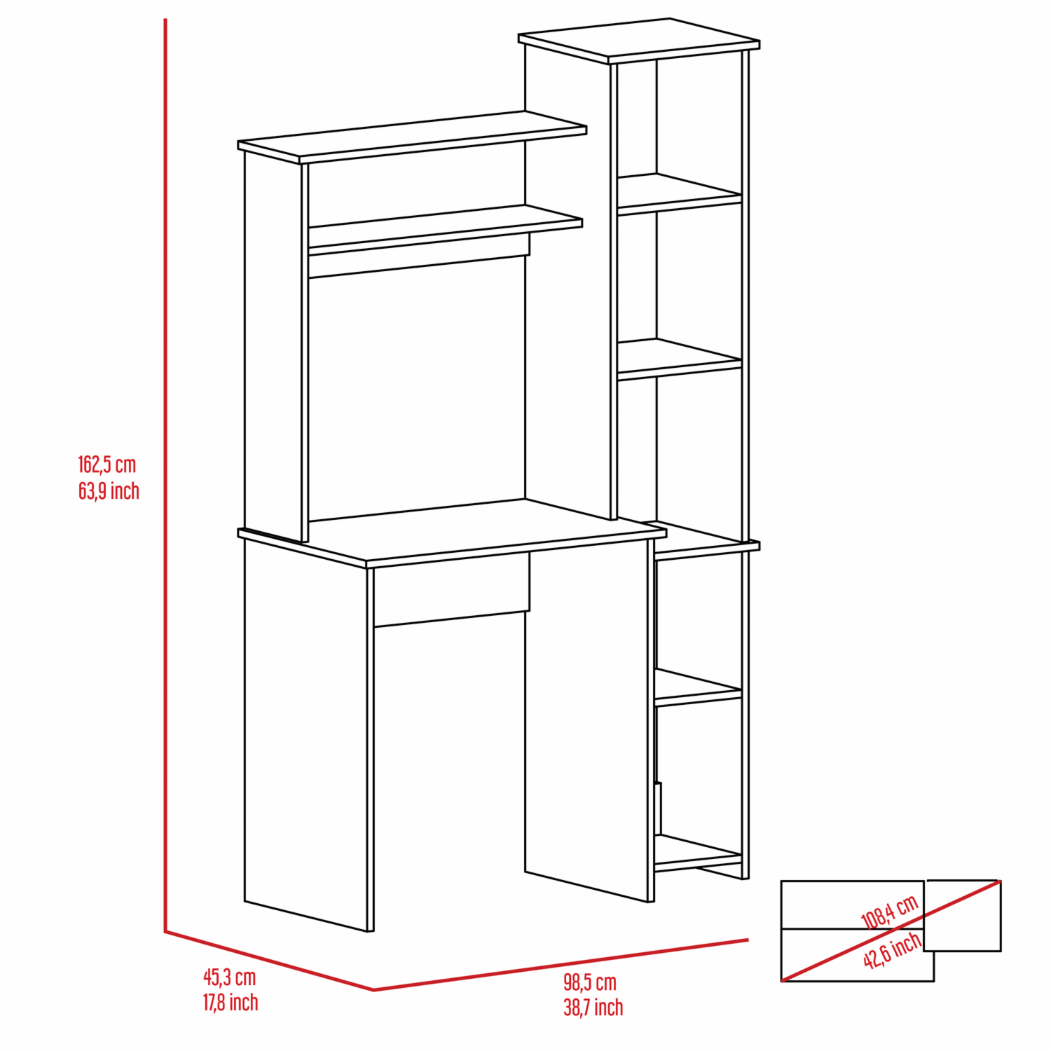Escritorio Office Bardolino RTA MDF - Imagen 13