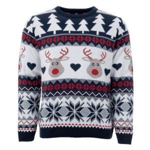 Sweater Navidad Con Diseño Árbol Azul Y Blanco BLUE
