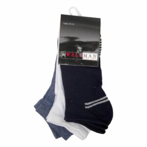 Medias Estilo Deportiva Invisible Pack X 3 WELLMAN Talla 10-12