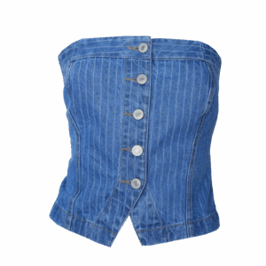 Top Sin Mangas Con Botón A Rayas BLACK POINT Talla Extra Pequeño