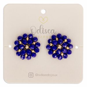 Aretes Doble Flor M Azul ODISEA BIJOUX Unidad