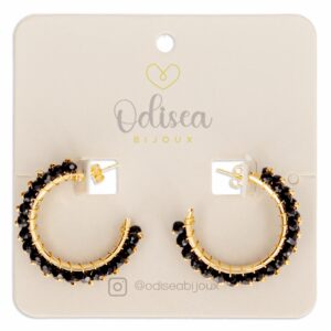 Argollas Melina Negro ODISEA BIJOUX Unidad