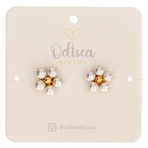 Aretes Flor M Gris ODISEA BIJOUX Unidad