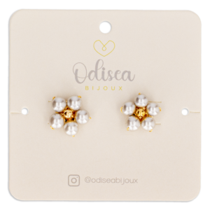 Aretes Flor M Gris ODISEA BIJOUX Unidad