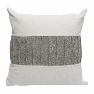 Cojín Con Cierre Y Relleno Beige Y Gris POMAROSA