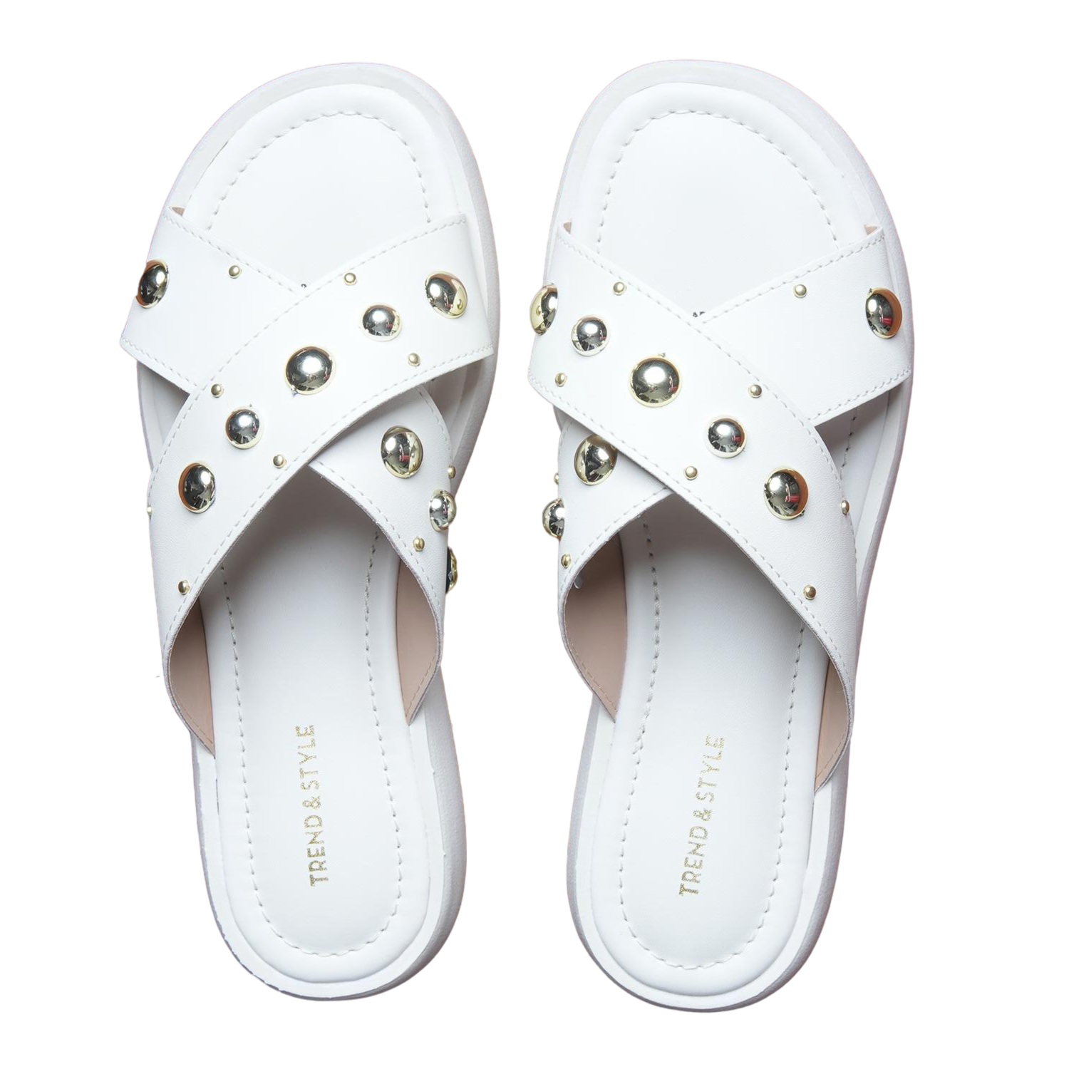 Sandalias Tiras Cruzadas Con Taches Dorados TREND & STYLE Talla 38 - Imagen 2