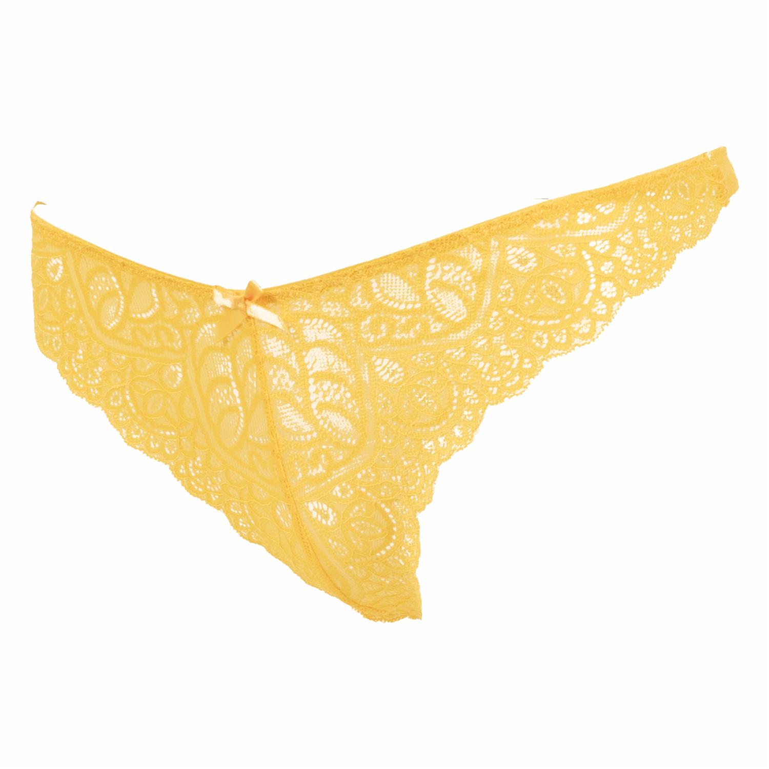 Tanga De Encaje Fin De Año Amarillo MOD BY PARFAIT - Imagen 2