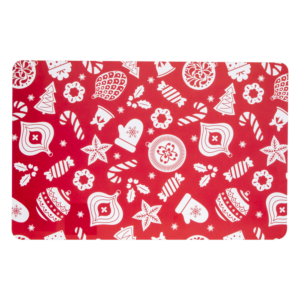 Individual De Mesa Navidad Rojo Figuras Blancas JOY 1 PZ