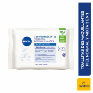Toallitas Desmaquillantes Piel Normal Y Mixta 3 En 1 NIVEA X 25 Uds